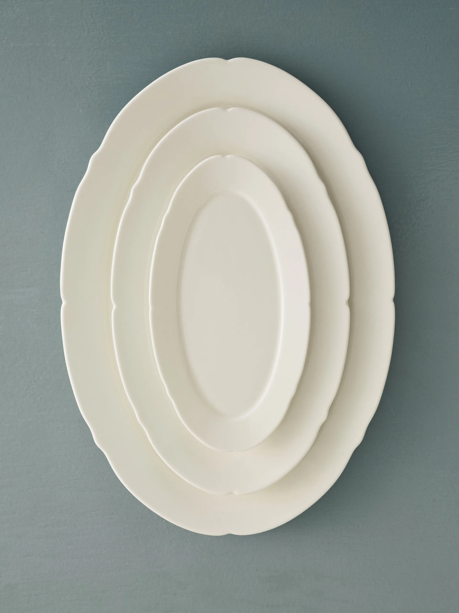 Assiette ovale Silhouette M 15x24,5 cm lot de 4, Blanc Serax