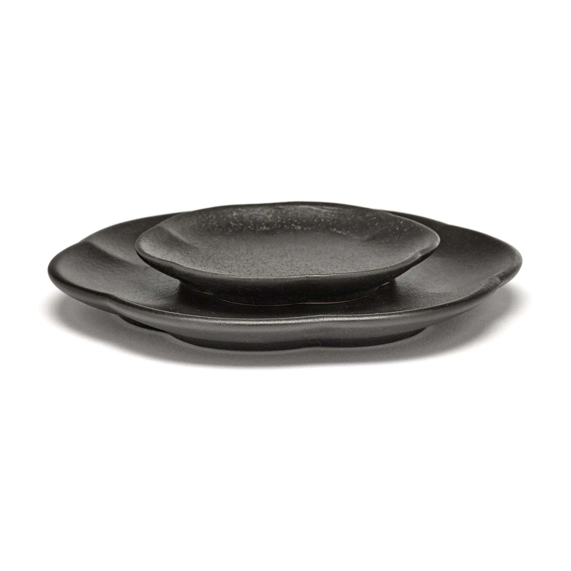 Assiette striée Inku M Ø13,9 cm, Noir Serax