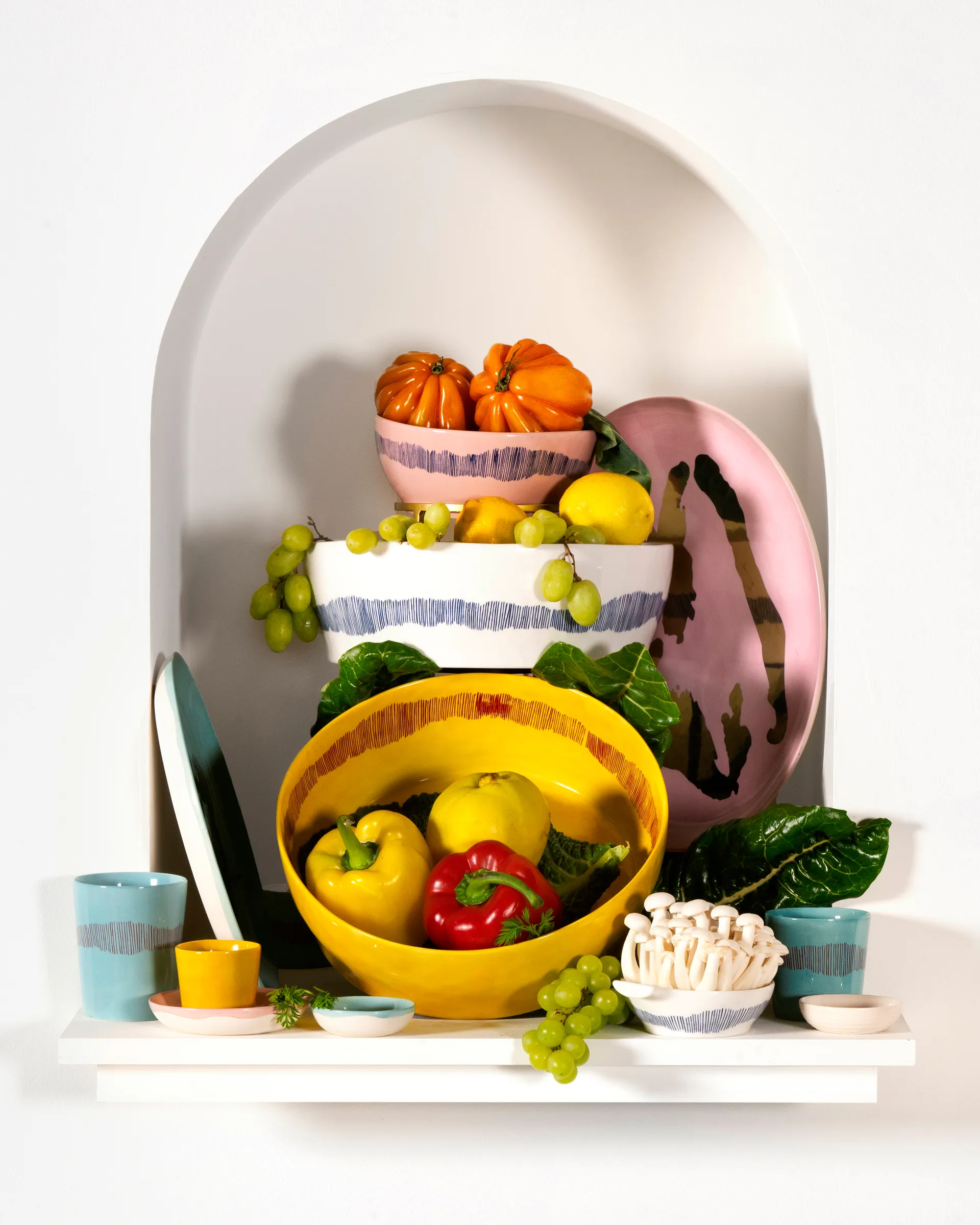 Assiettes Ottolenghi Feast L Ø26,5 cm lot de 2, Yellow stripes-red Serax