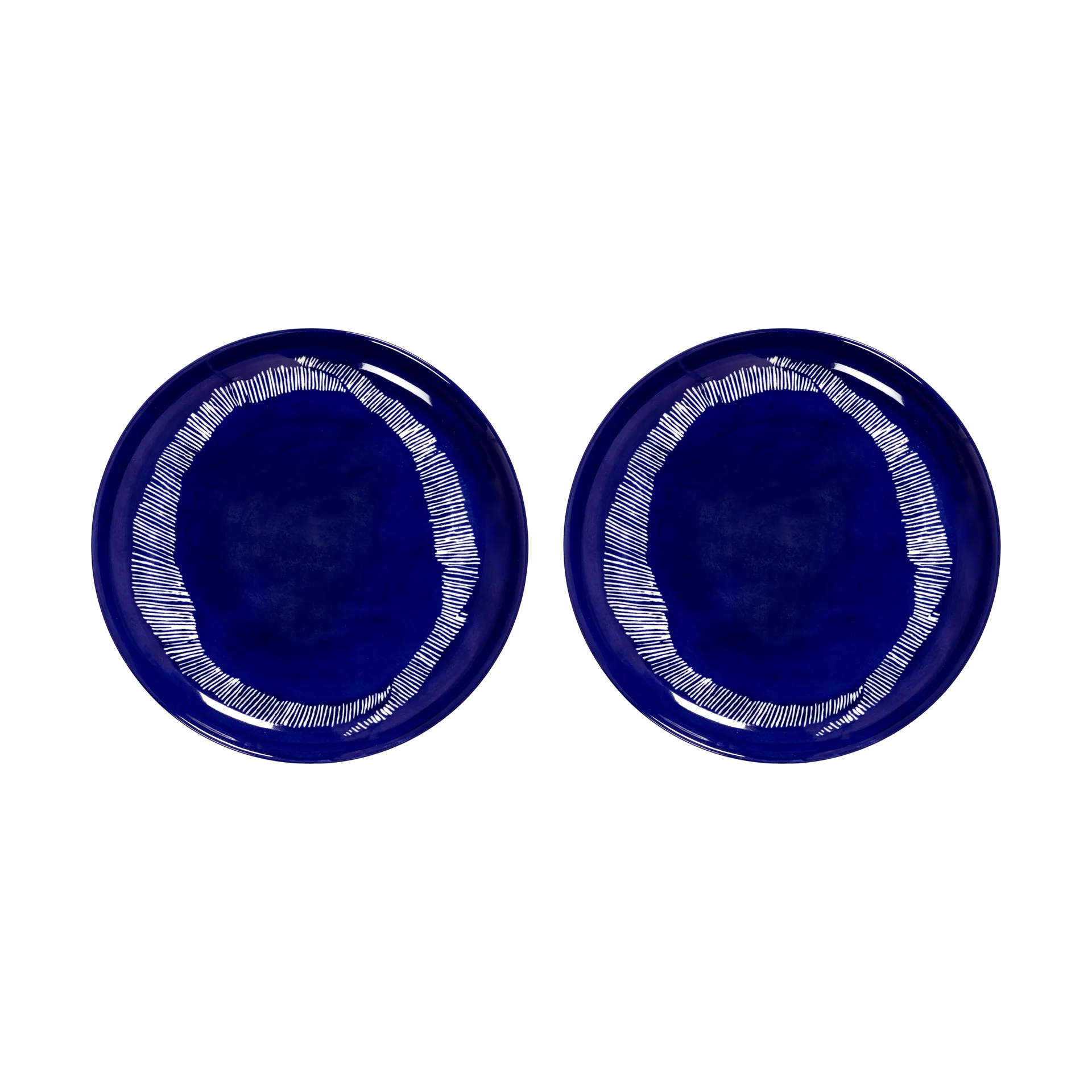 Assiettes Ottolenghi Feast M Ø22,5 cm lot de 2, Dark blue stripes-white Serax