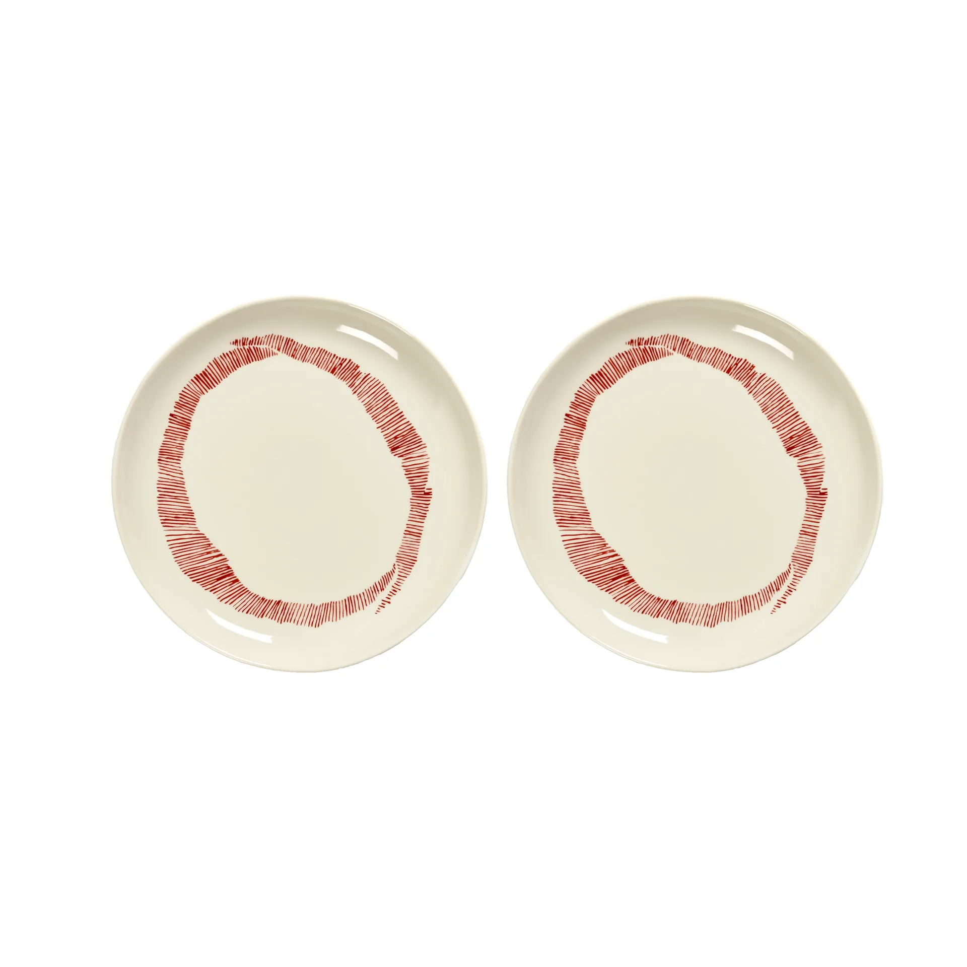 Assiettes Ottolenghi Feast S Ø19 cm lot de 2, White stripes-red Serax