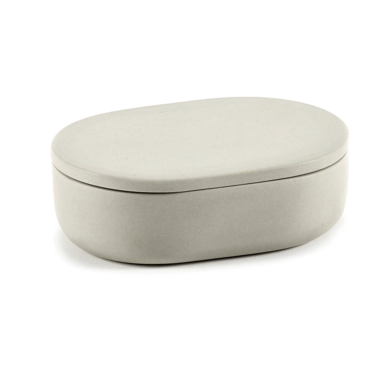 Serax Bocal de stockage ovale avec couvercle Cose S 3,3x10,2 cm Beige