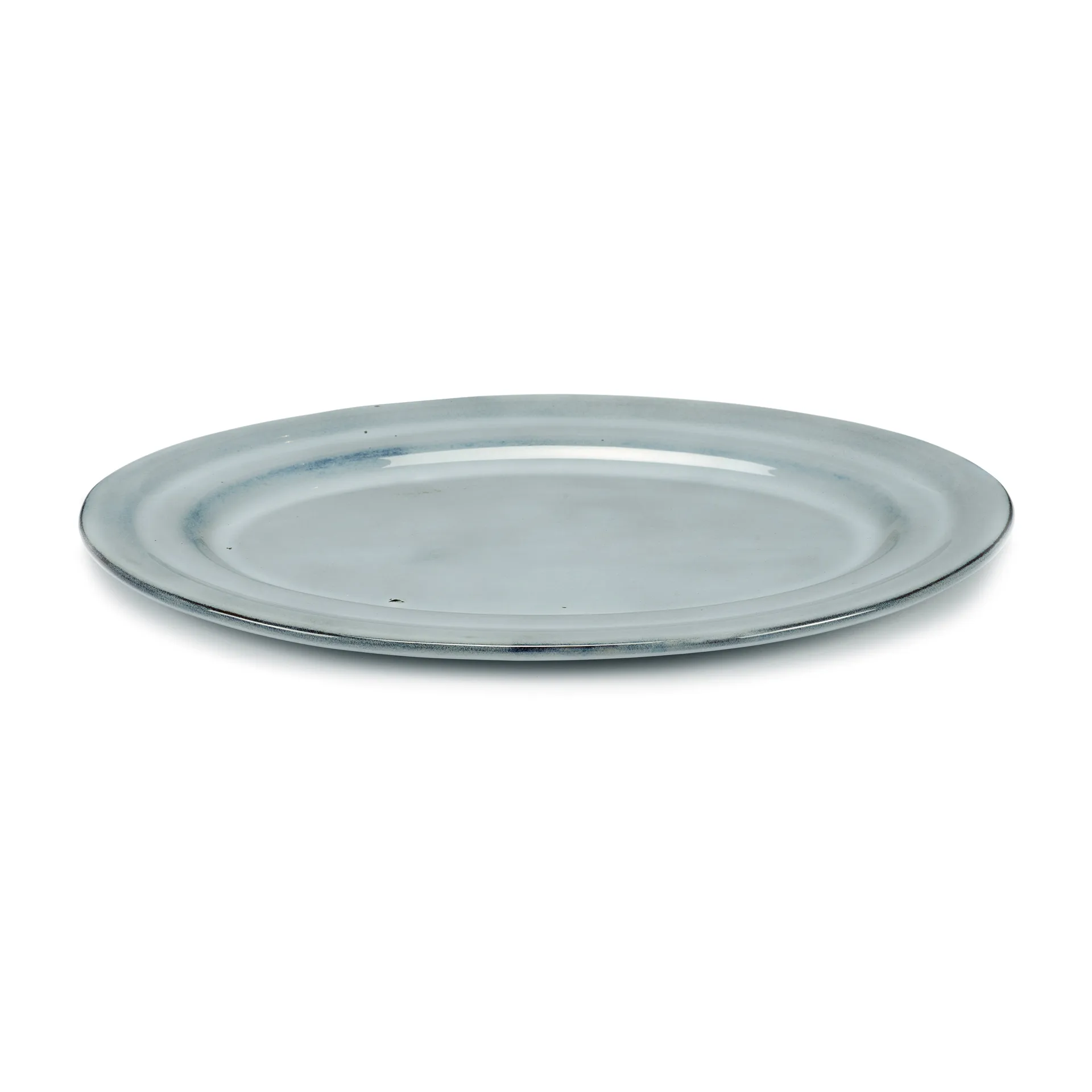 Bol de service ovale émaillé Pure, Bleu Serax