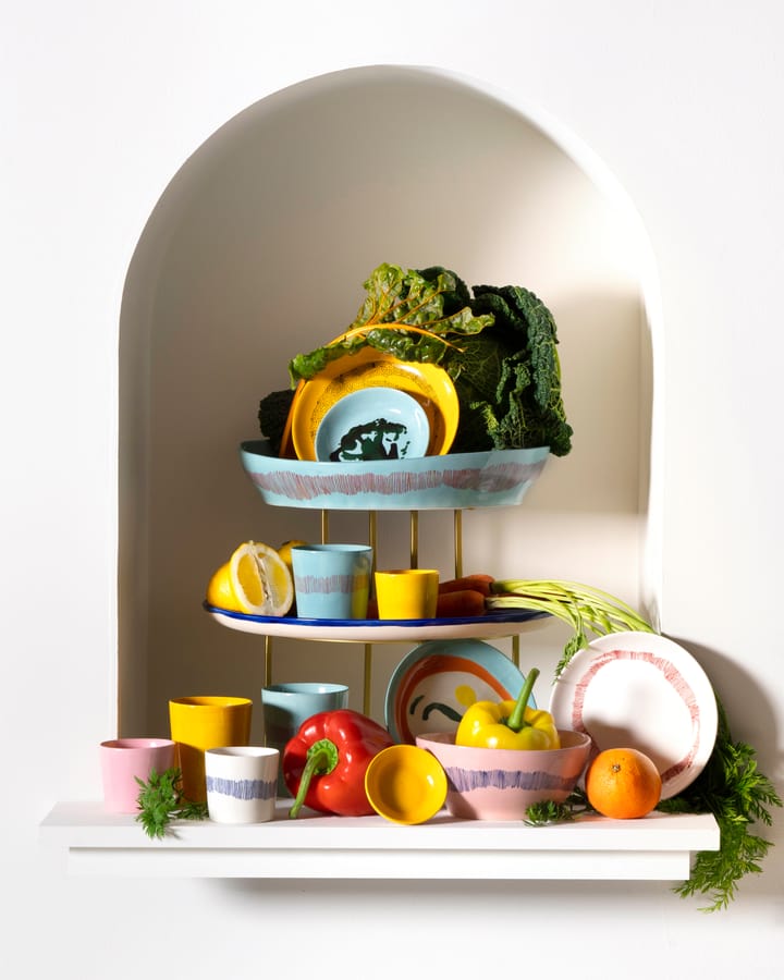 Bol Ottolenghi Feast L Ø17 cm lot de 4, White stripes-red Serax