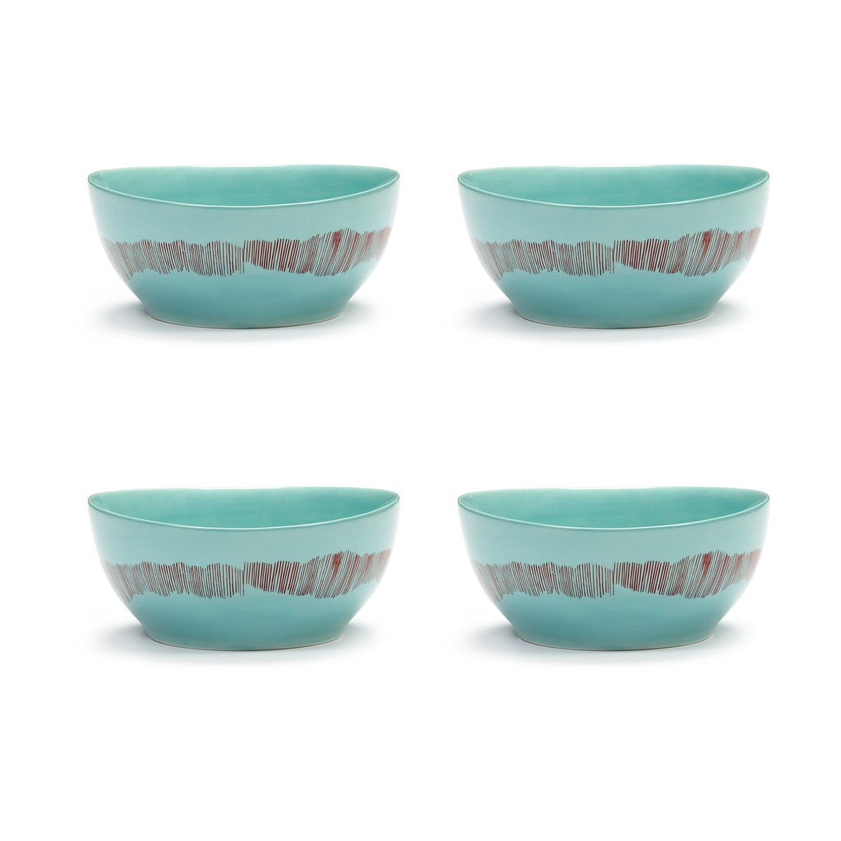 Serax Bol Ottolenghi Feast S Ø15 cm lot de 4 Azure stripes-red