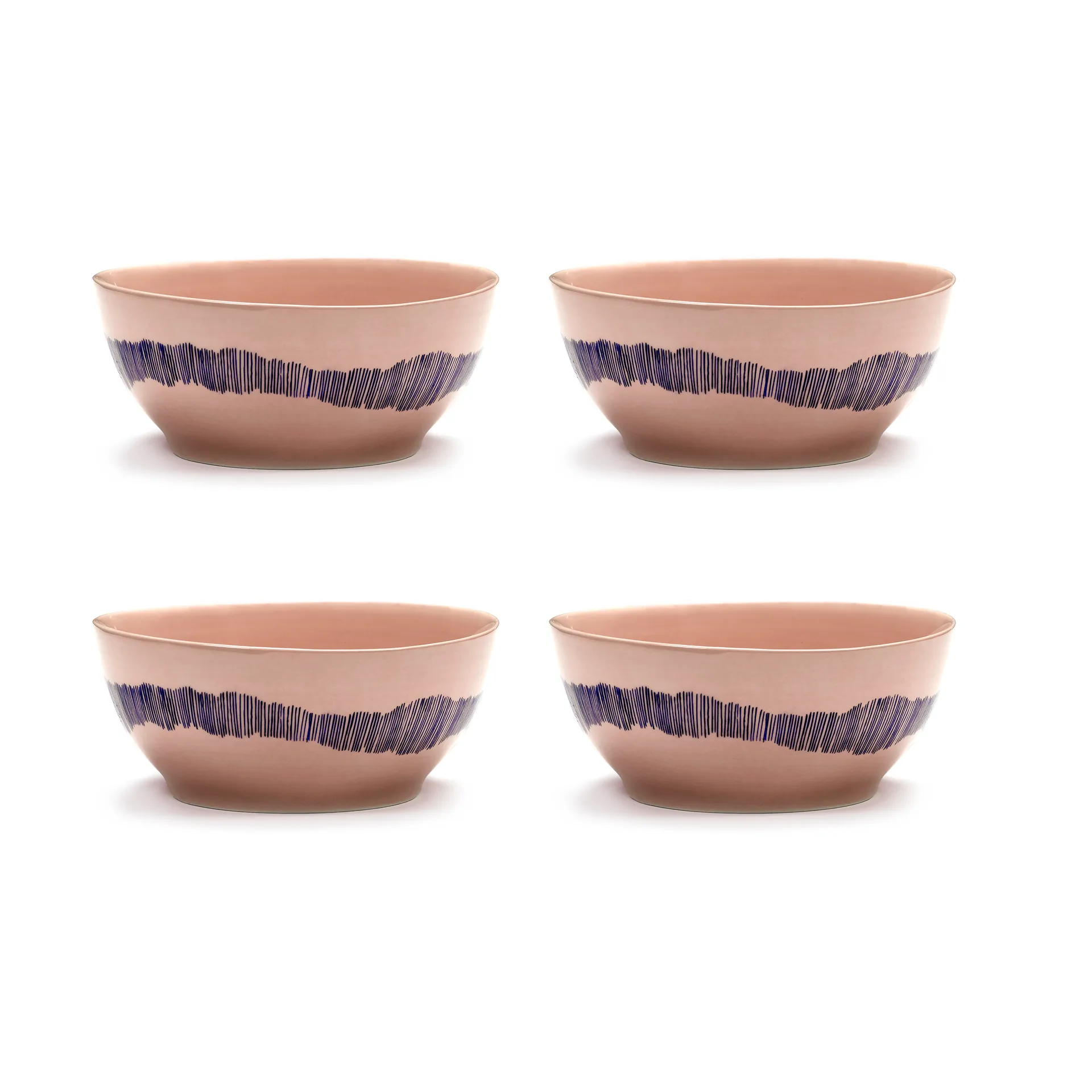 Bol Ottolenghi Feast S Ø15 cm lot de 4, Pink stripes blue Serax