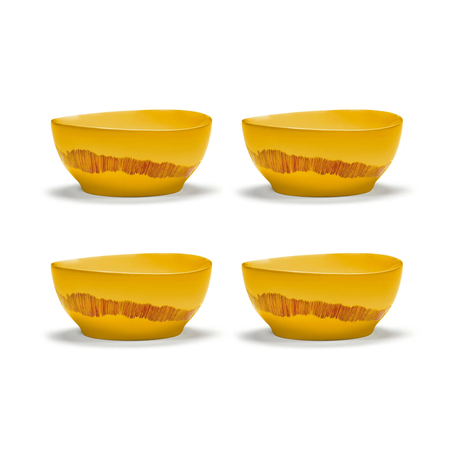 Bol Ottolenghi Feast S Ø15 cm lot de 4, Yellow stripes red Serax