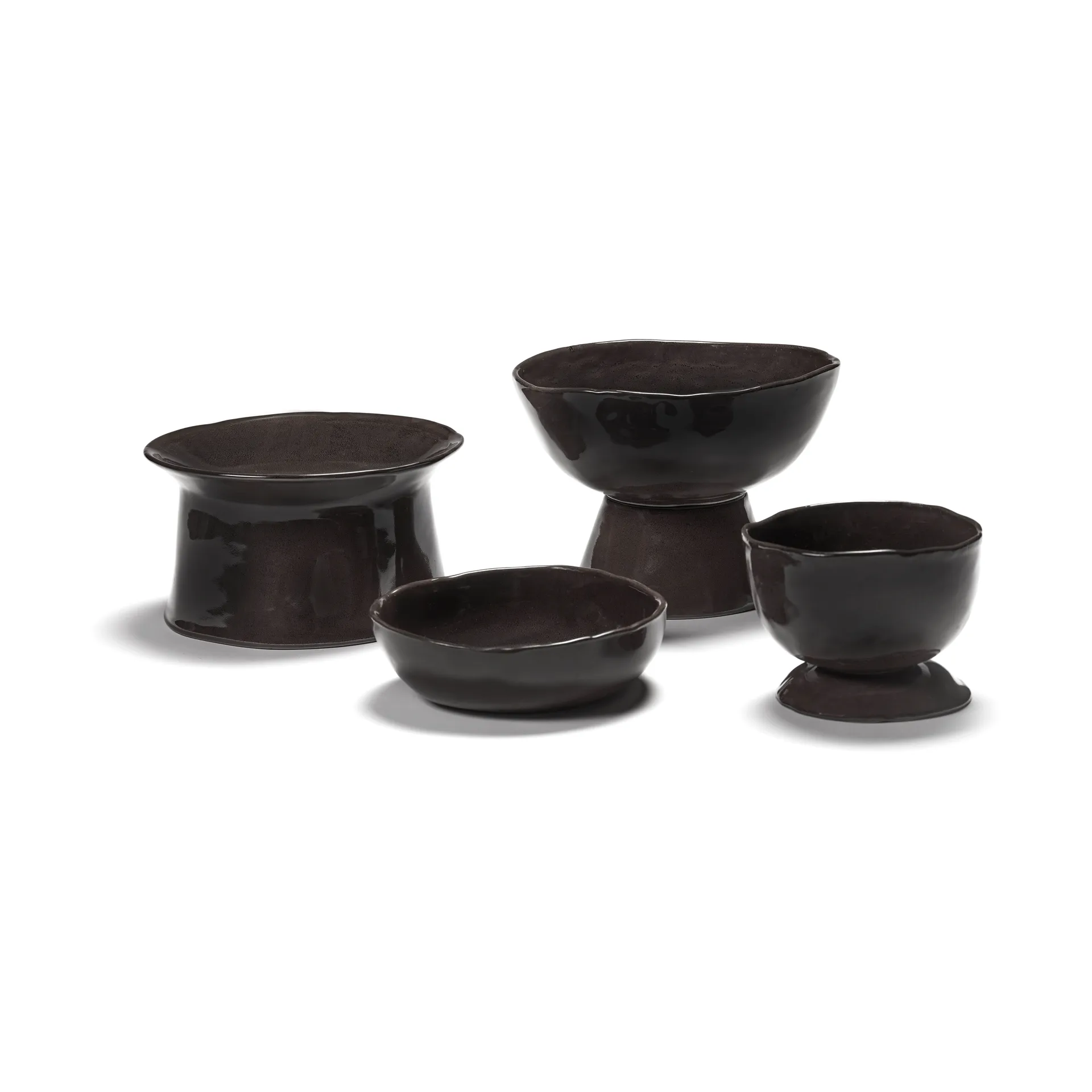 Bol sur pied La Mère large Ø20,5 cm, Dark brown Serax