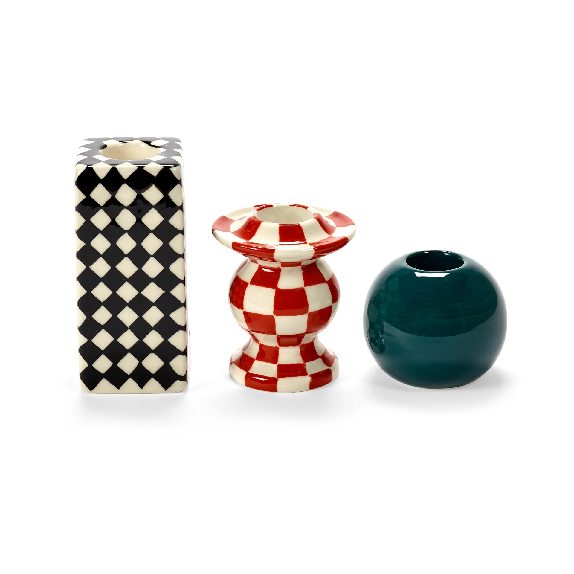 Bougeoir Les Objets Mouleversants N°1, Black-white Serax