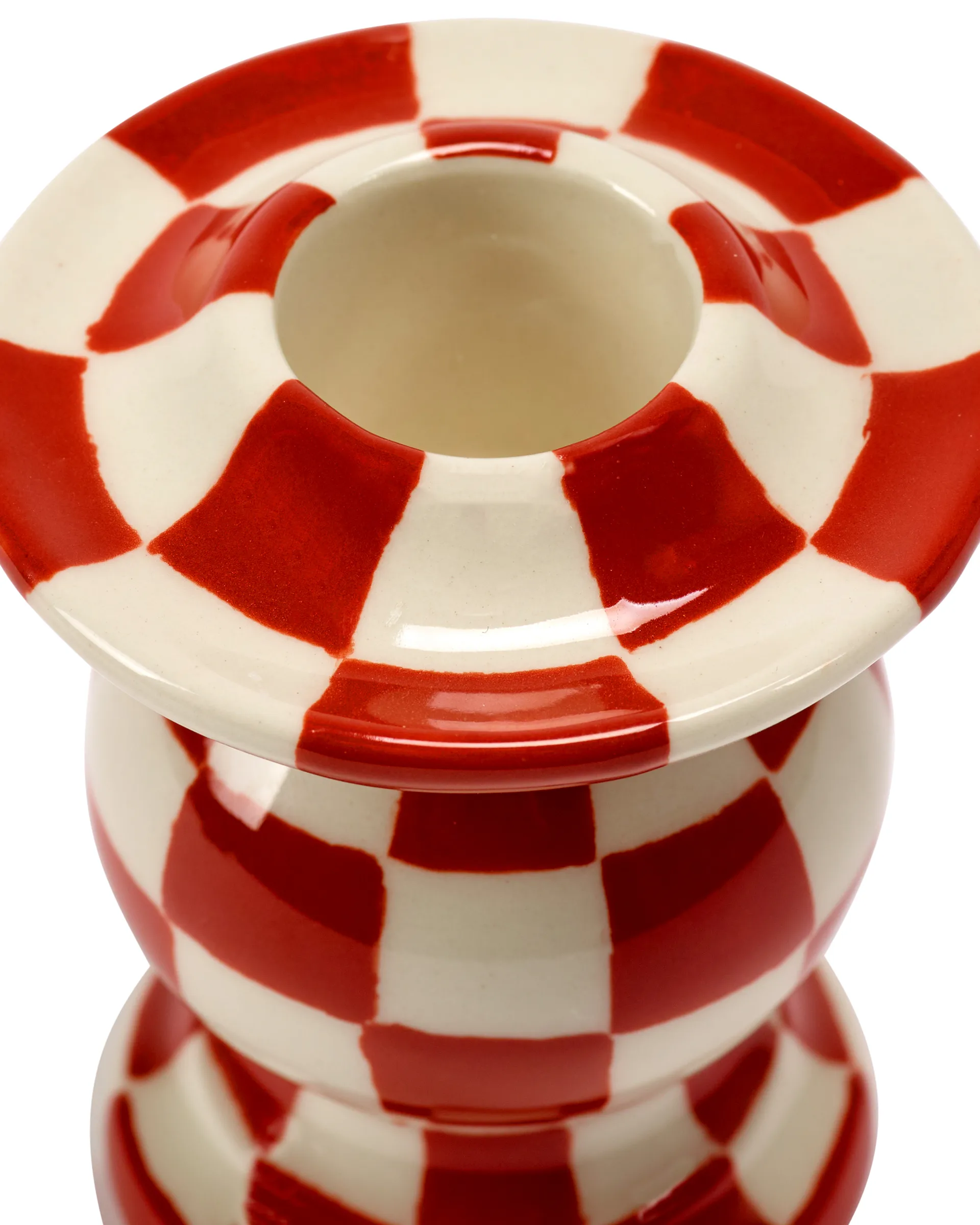 Bougeoir Les Objets Mouleversants N°2, Red-white Serax