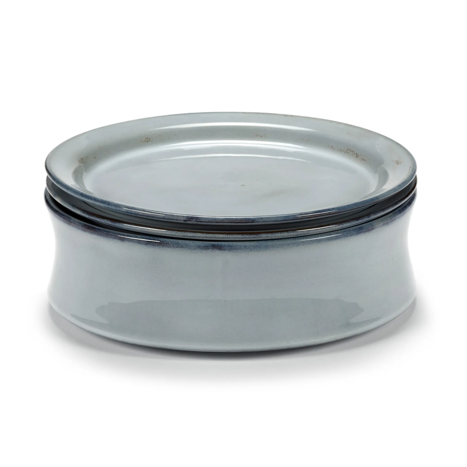 Ensemble de bol et d'assiette 3 pièces Pure, Bleu Serax