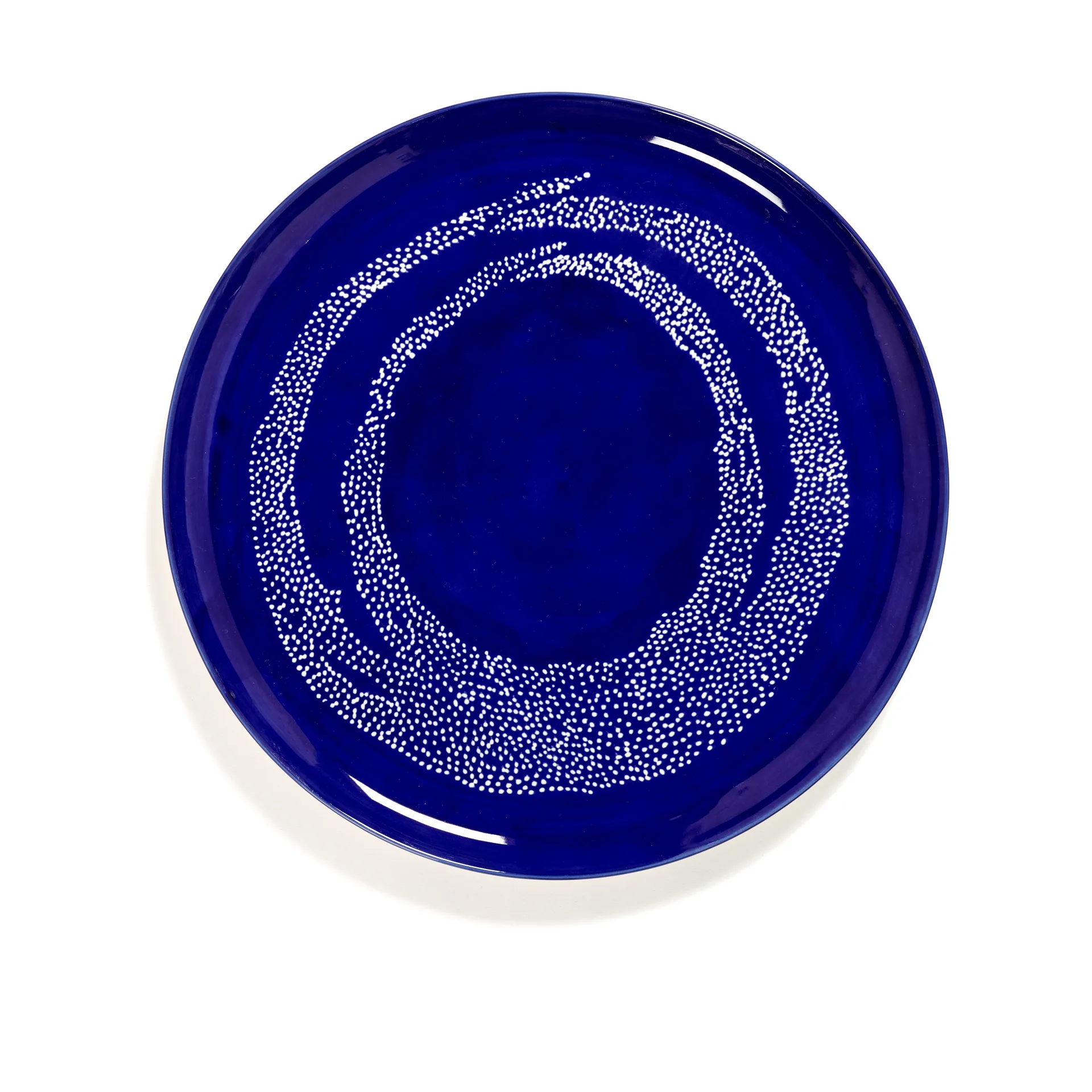 Plat à service Ottolenghi Feast Ø35 cm, Dark blue dots-white Serax