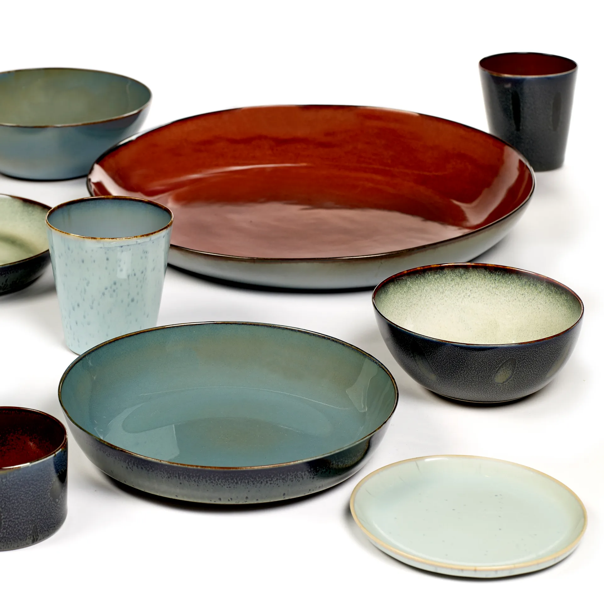 Plat à service Terres de Rêves 35,5 cm, Rust-smokey blue Serax