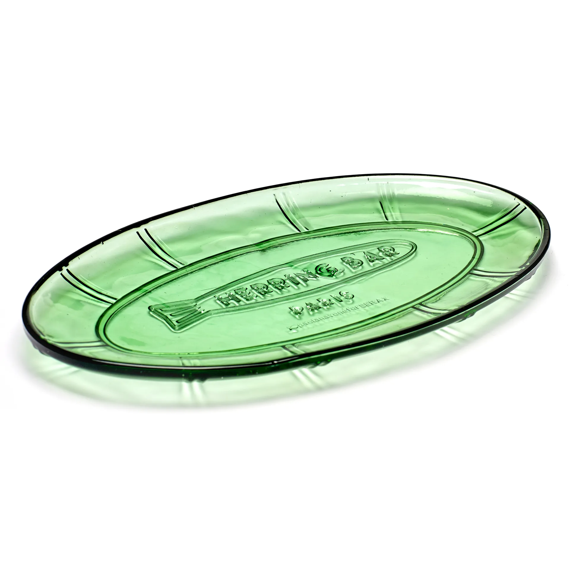 Plat Fish & Fish oval 17x31 cm, Green Serax
