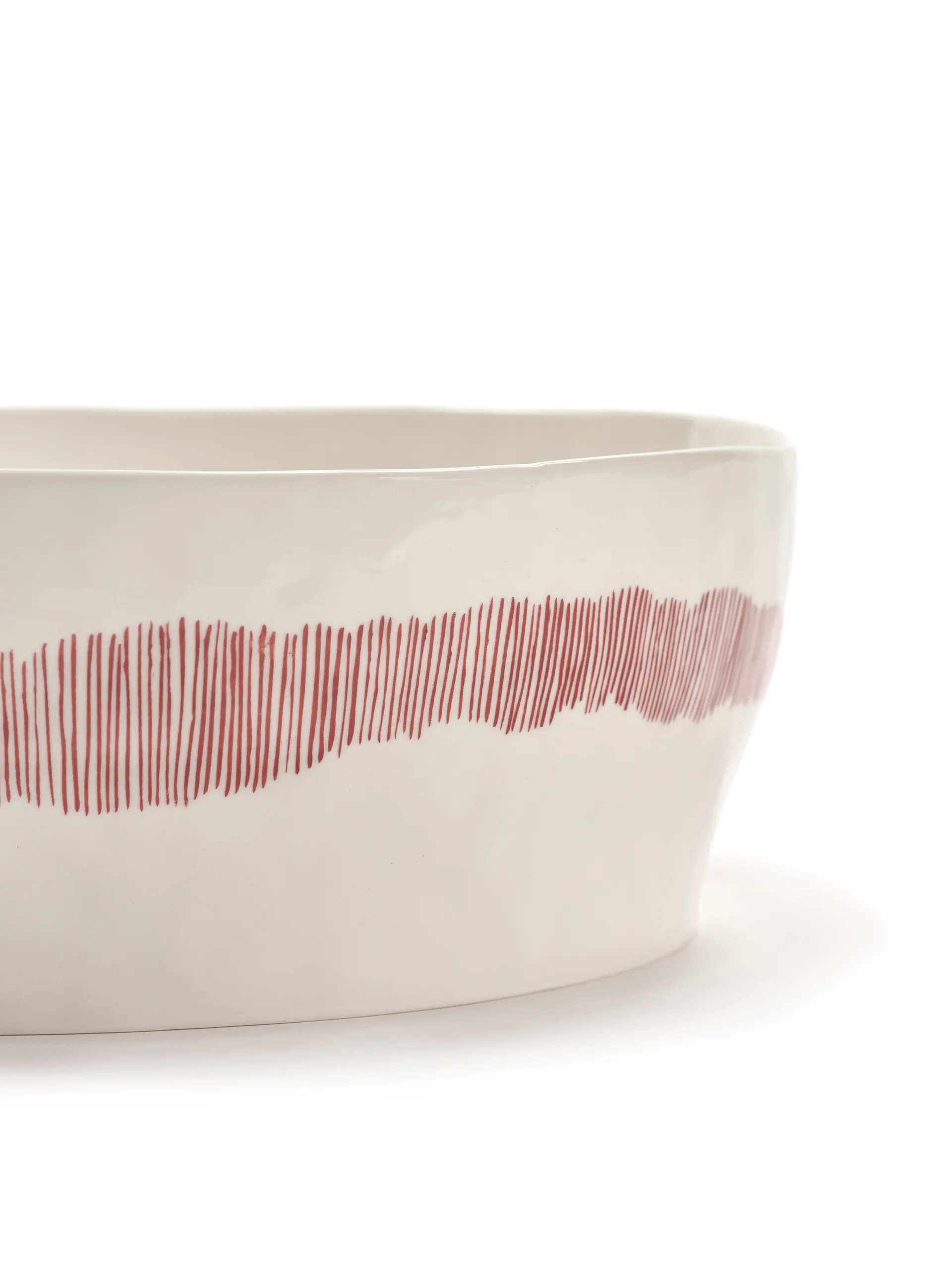Saladier Ottolenghi Feast Ø27,5 cm, White stripes-red Serax