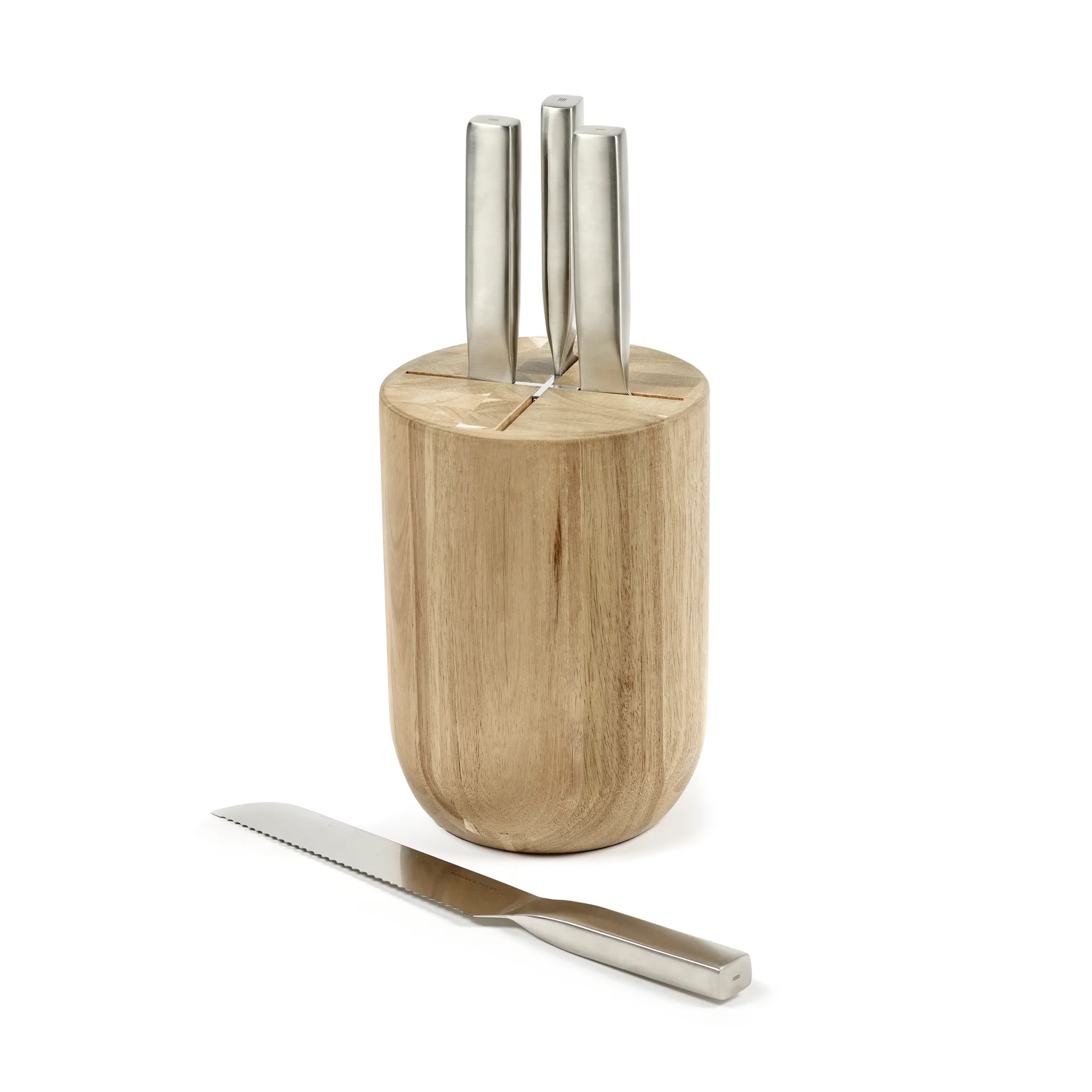 Set de couteaux Base avec bloc de couteaux 5 pièces, Wood-steel grey Serax