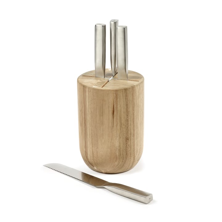 Set de couteaux Base avec bloc de couteaux 5 pièces - Wood-steel grey - Serax