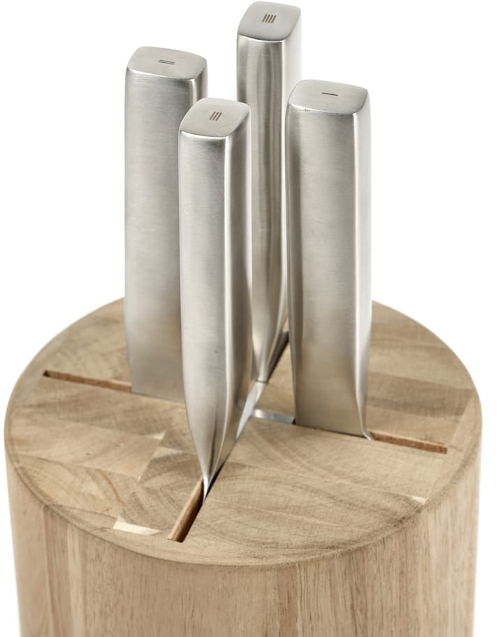 Set de couteaux Base avec bloc de couteaux 5 pièces - Wood-steel grey - Serax