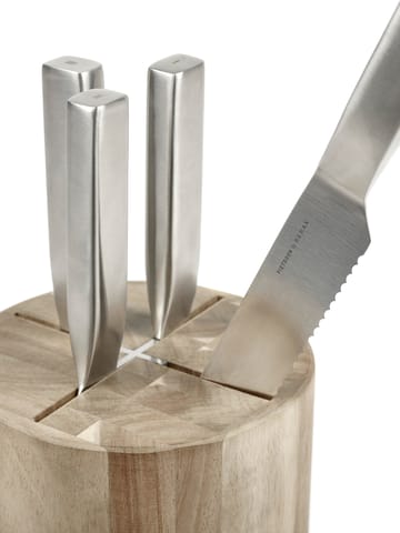Set de couteaux Base avec bloc de couteaux 5 pièces - Wood-steel grey - Serax