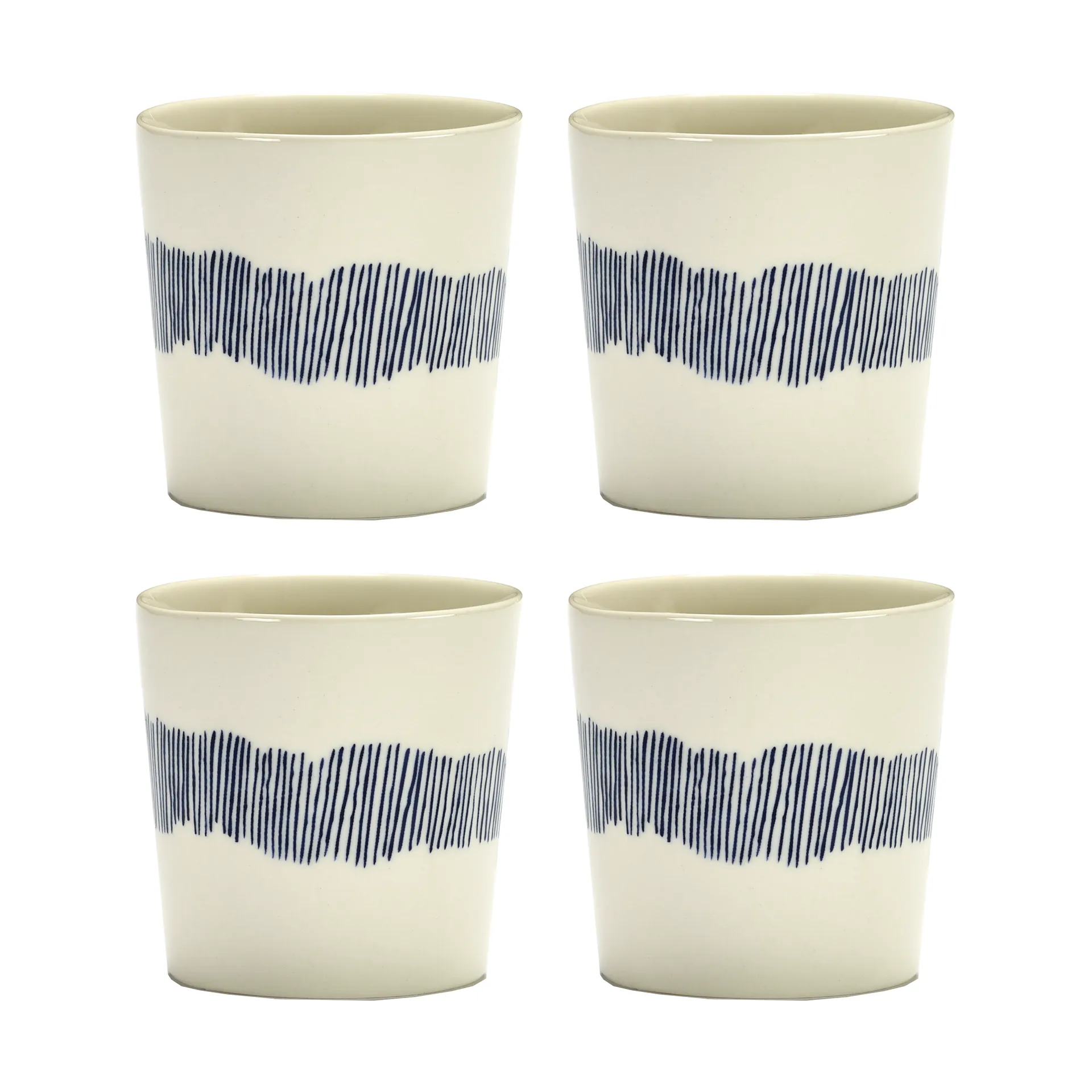 Tasse à café Ottolenghi Feast 25 cl lot de 4, White stripes-blue Serax