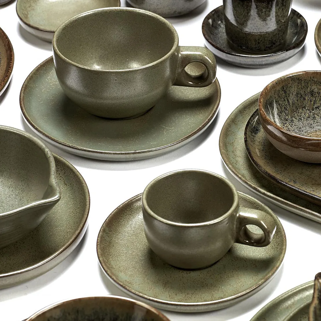 Tasse à espresso avec soucoupe Surface 10 cl, Camogreen Serax