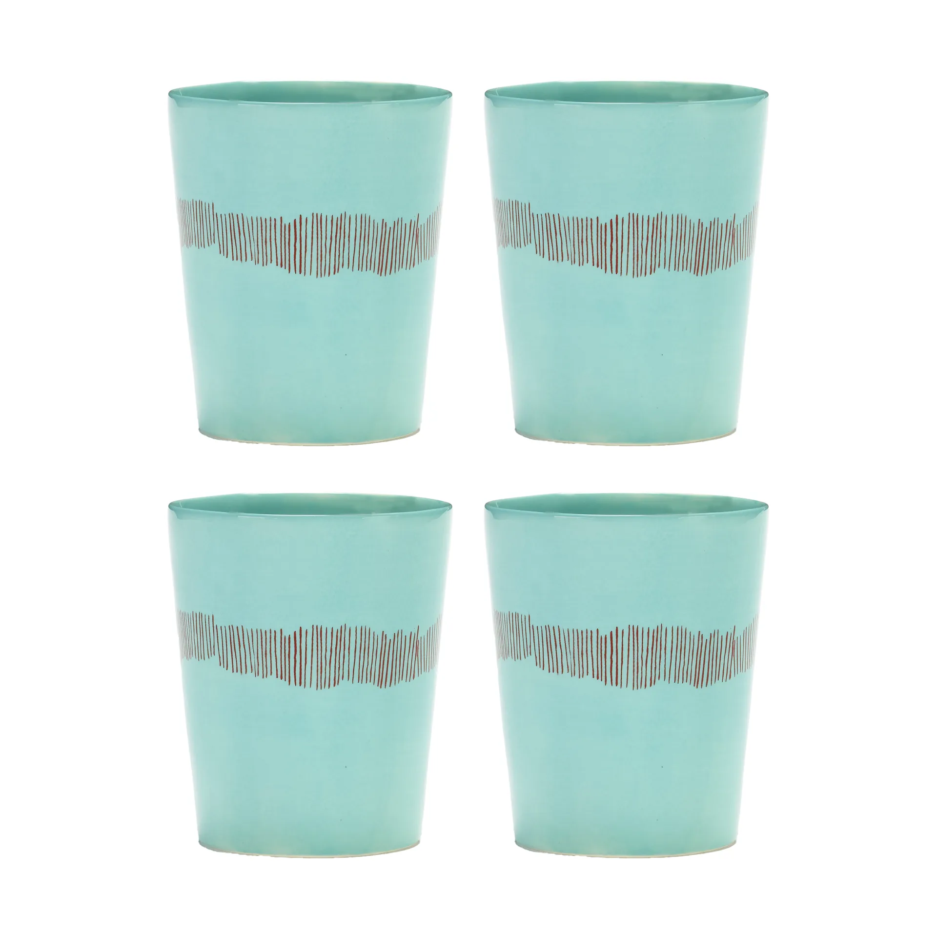 Tasses à thé Ottolenghi Feast 33 cl lot de 4, Azure stripes-red Serax