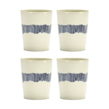 Tasses à thé Ottolenghi Feast 33 cl lot de 4 - White stripes-blue - Serax