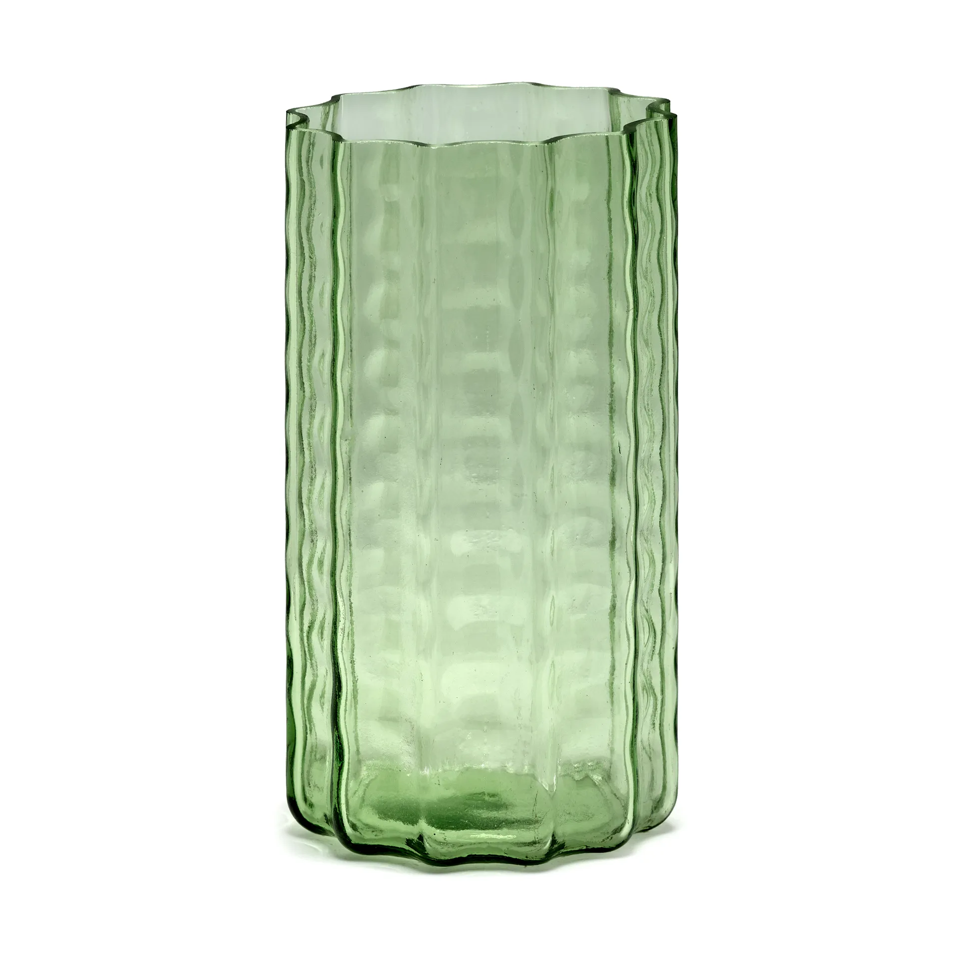 Vase Waves 01 21 cm, Green-clear Serax