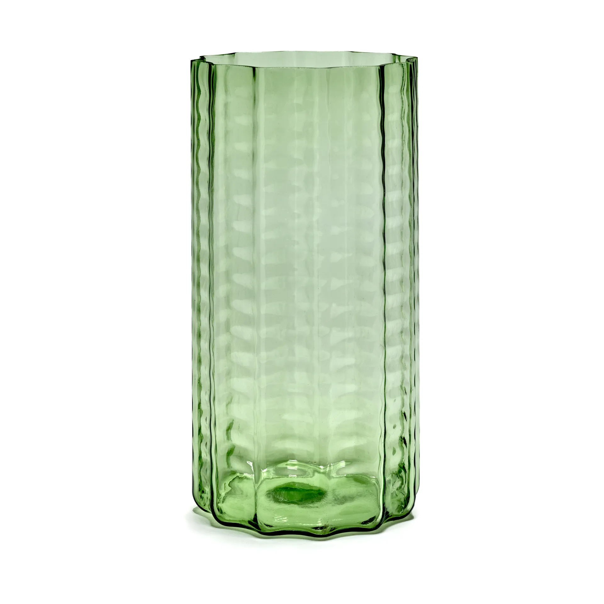 Vase Waves 03 35 cm, Green-clear Serax