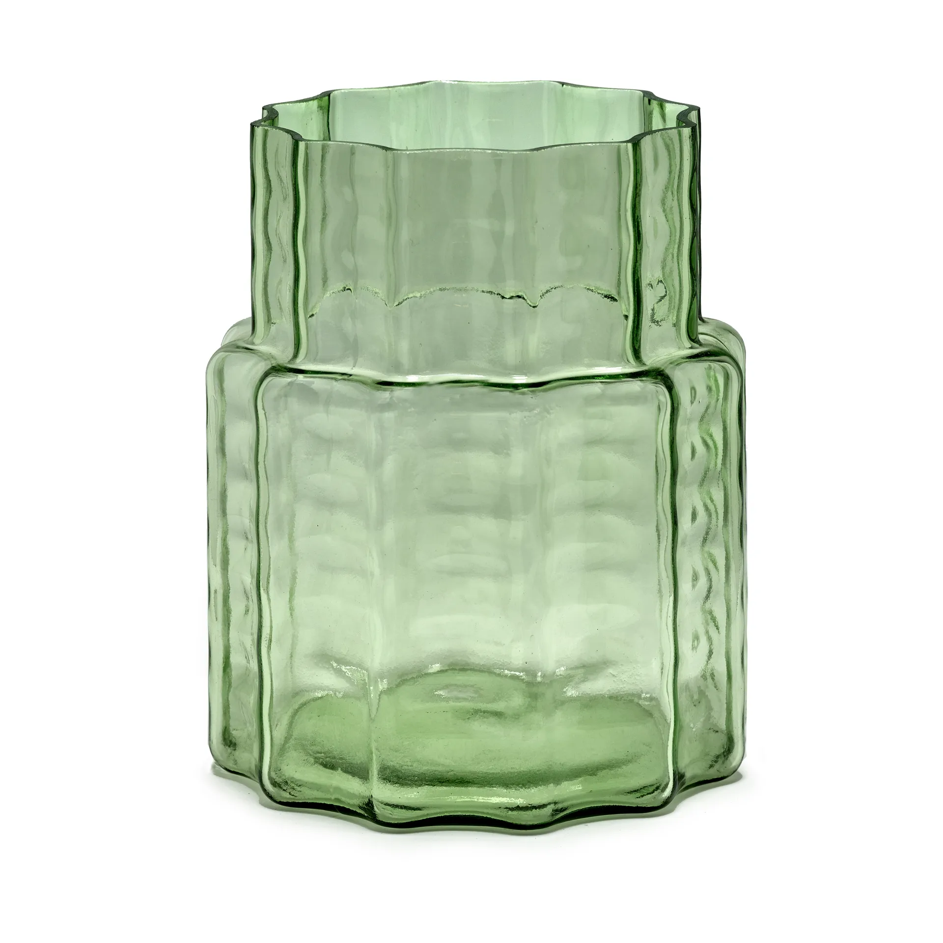 Vase Waves 04 Ø18x21 cm, Green-clear Serax