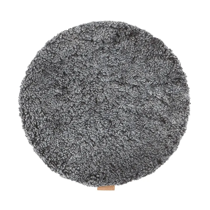 Jill coussin de chaise rembourré - Graphite noir (gris), Ø36 cm - Shepherd of Sweden