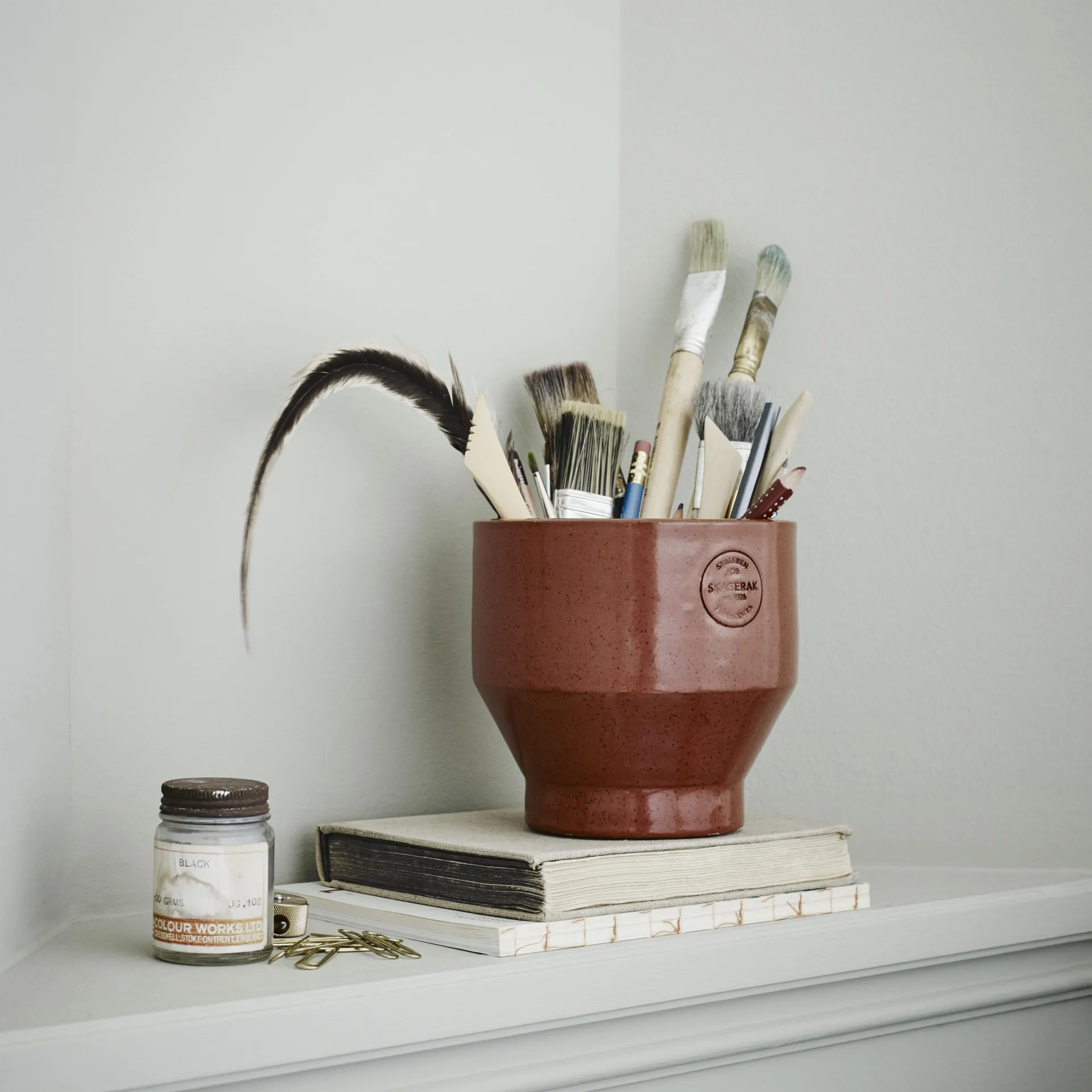 Cache-pot Edge (utilisation en intérieur) Ø15 cm, burned red Skagerak