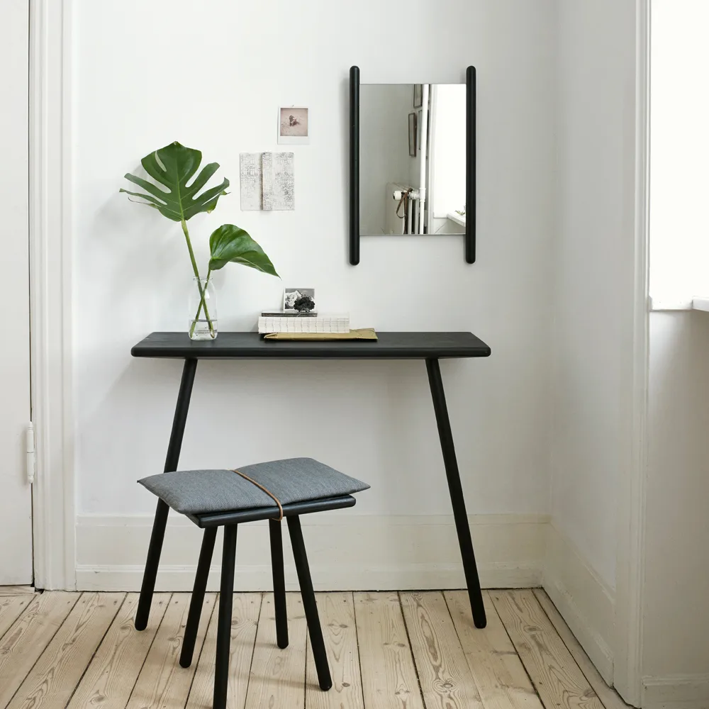 Tabouret Georg, Lin, chêne non traité, incl. coussin en lin Skagerak