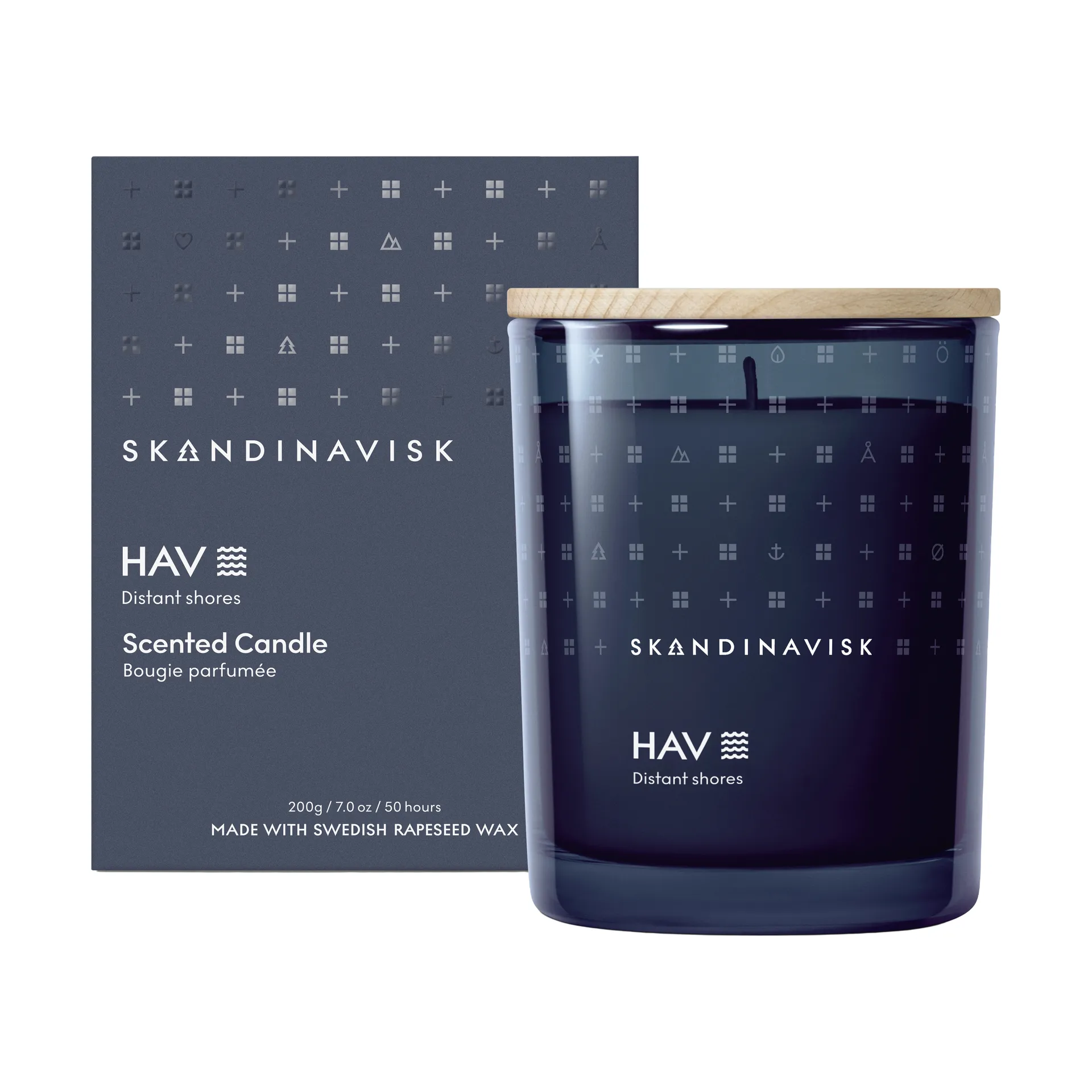 Bougie parfumée avec couvercle Hav, 200 g Skandinavisk
