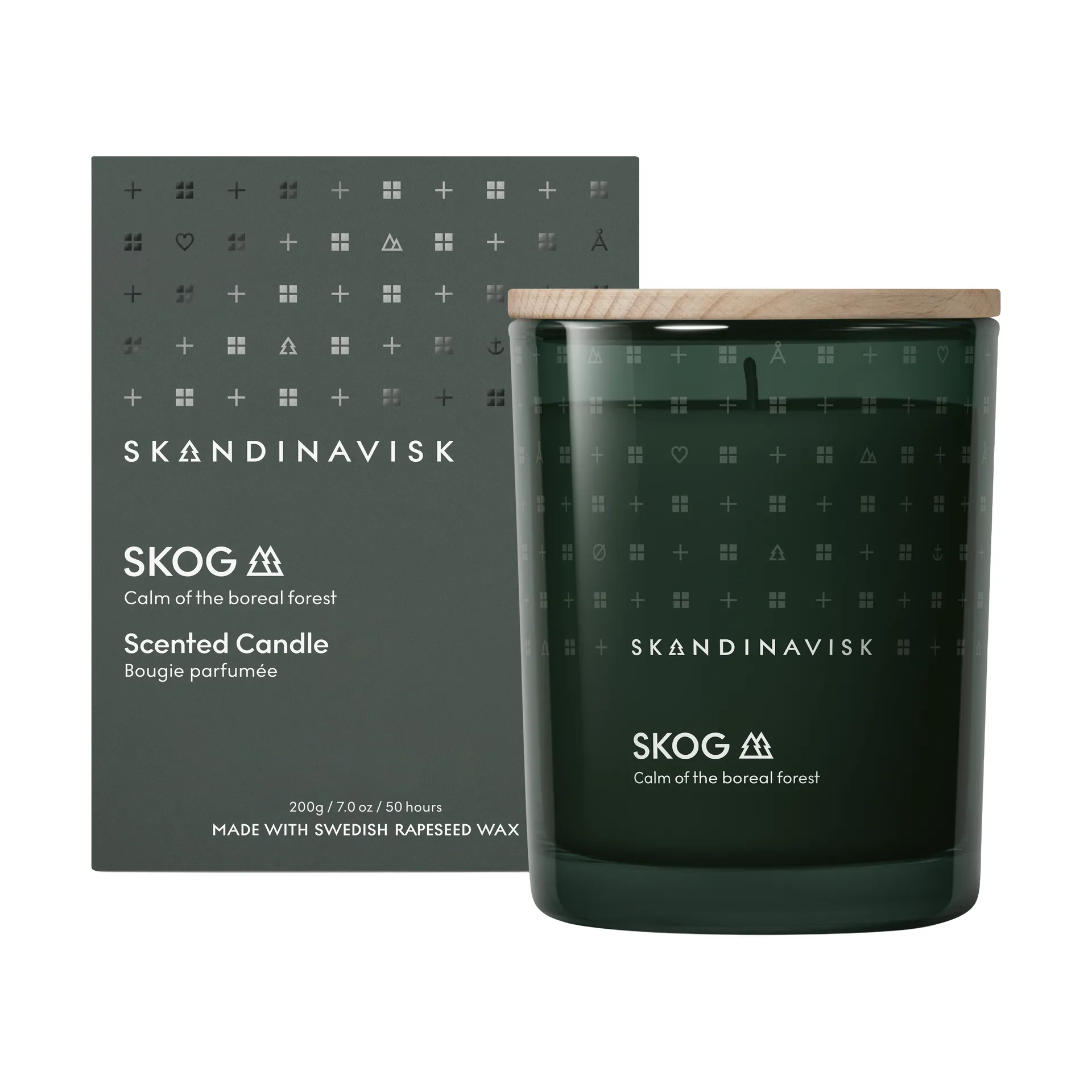 Bougie parfumée avec couvercle Skog, 200 g Skandinavisk