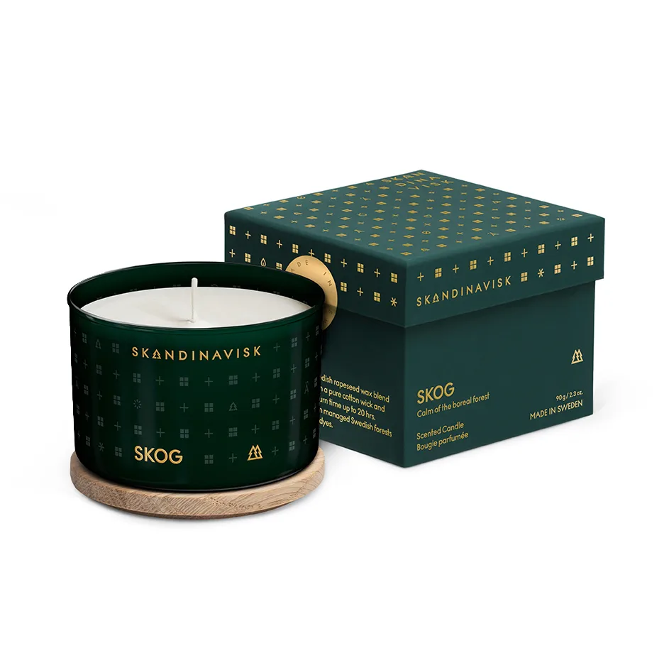 Bougie parfumée avec couvercle Skog, 90 g Skandinavisk