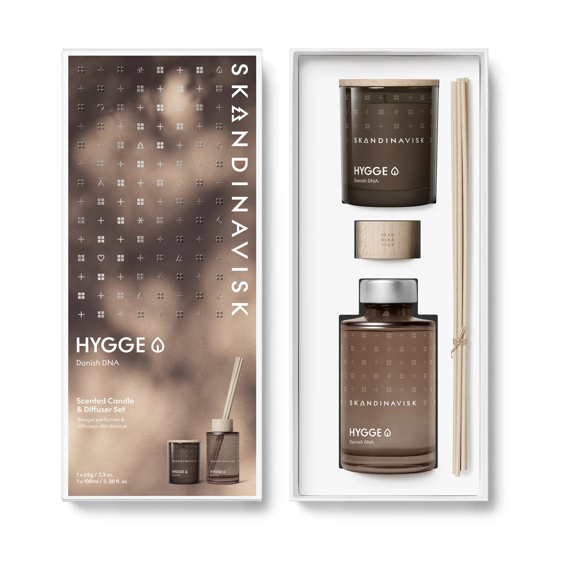 Bougie parfumée & bâtonnets parfumés HYGGE, 65 g + 100 ml Skandinavisk