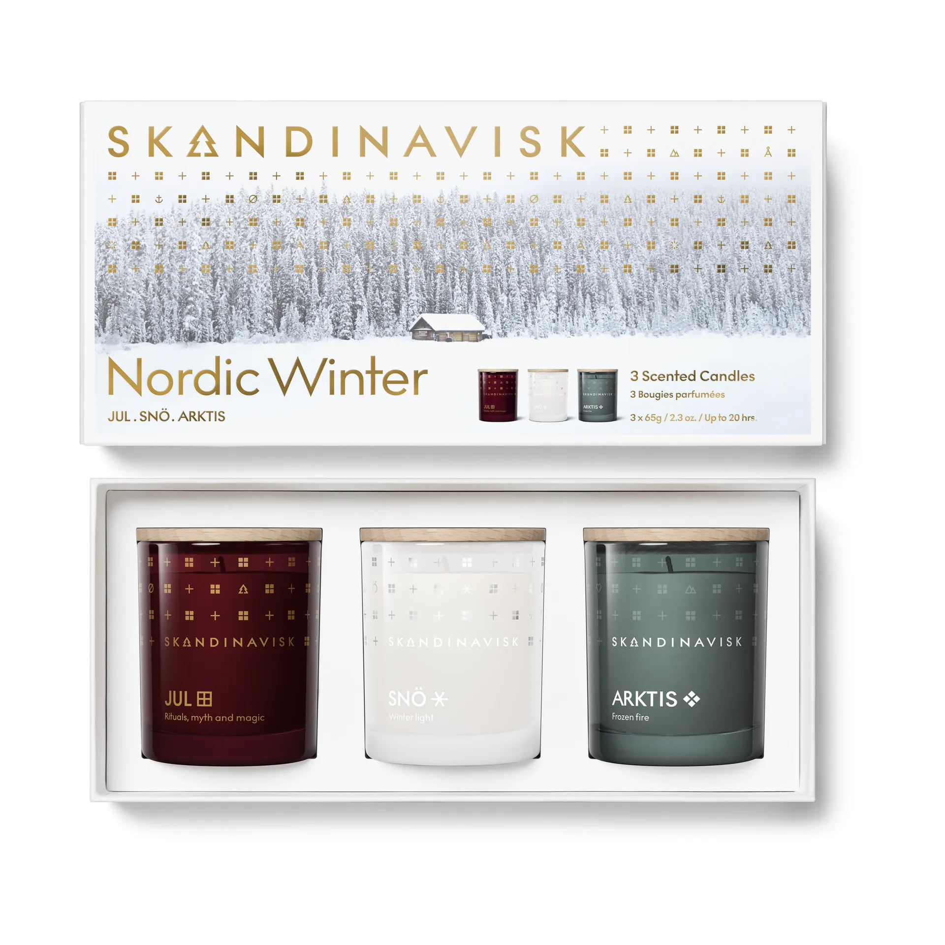 Coffret cadeau bougies parfumées Nordic Winter 3 pièces, 65 g Skandinavisk
