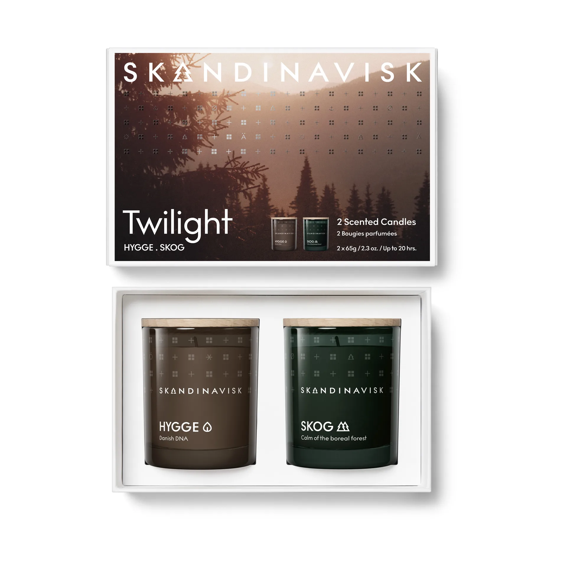 Coffret cadeau de bougies parfumées Twilight 2 pièces, 65 g Skandinavisk