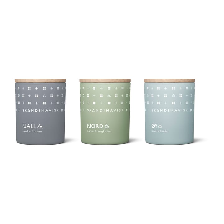 Coffret cadeau Explore Bougie parfumée mini, 3 Pièces Skandinavisk