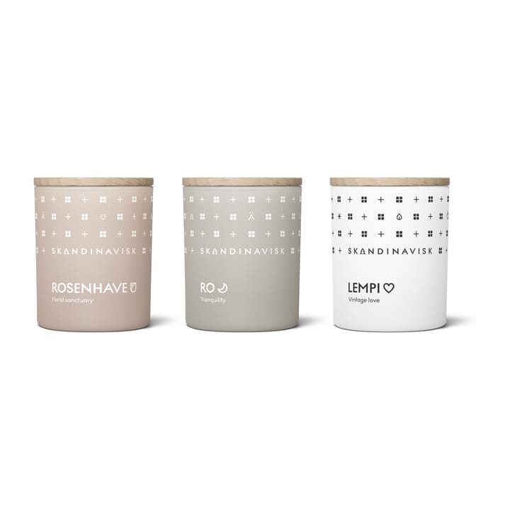 Coffret cadeau Sense Bougie parfumée mini, 3 Pièces Skandinavisk