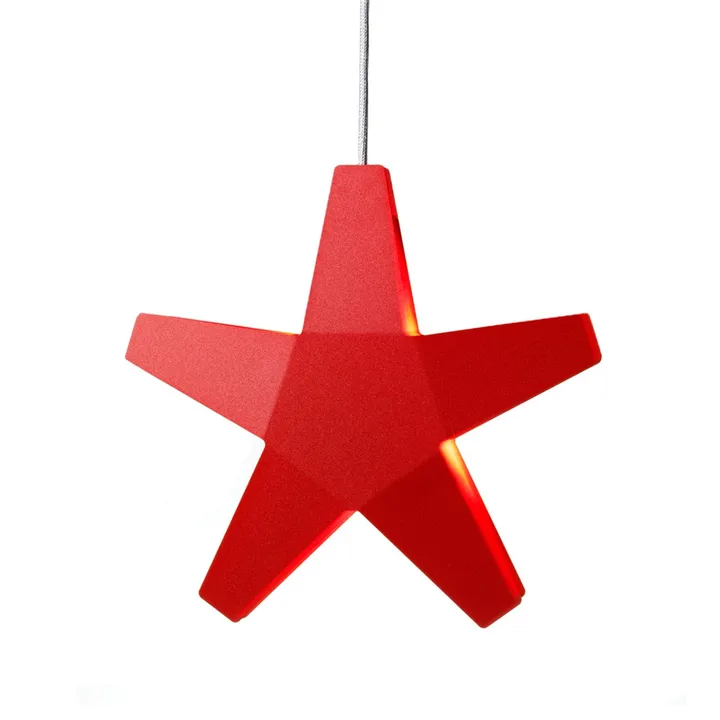 Advent Étoile étoile de l’avent - rouge, 40 cm, câble textile gris clair - SMD Design