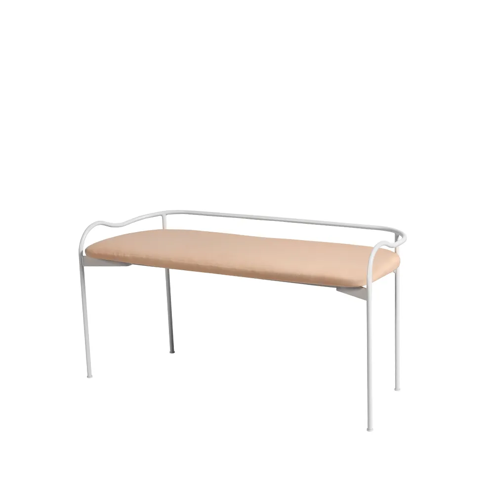 Banc Bubble, blanc, cuir marron SMD Design