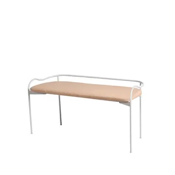 Banc Bubble - blanc, cuir marron - SMD Design