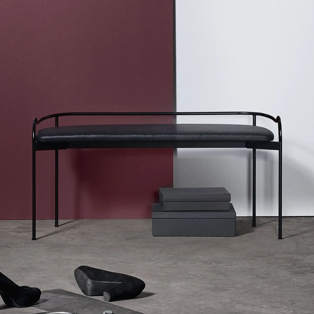 Banc Bubble, noir, cuir noir SMD Design