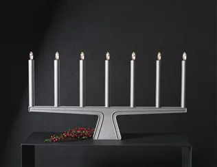 Bougeoir de l'Avent Stella 7, 60 cm, Aluminium brut SMD Design