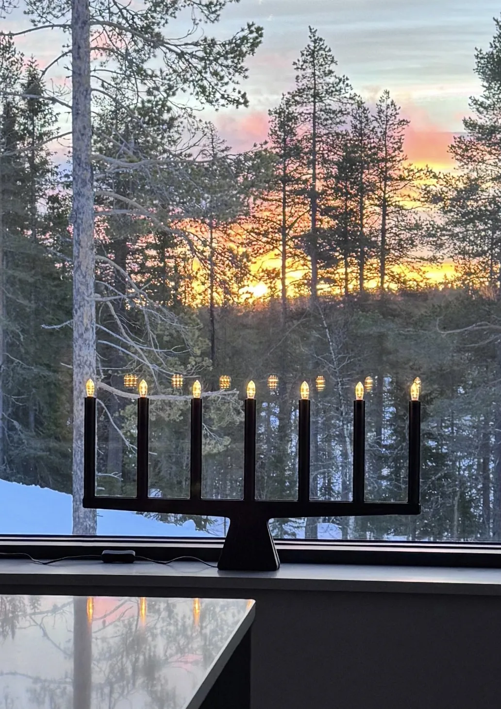 Bougeoir de l'Avent Stella 7, 60 cm, Noir SMD Design