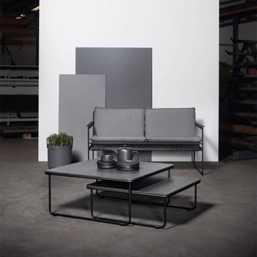 Canapé Slow 2 places - tissu sunbrella gris, structure en acier noir - SMD Design