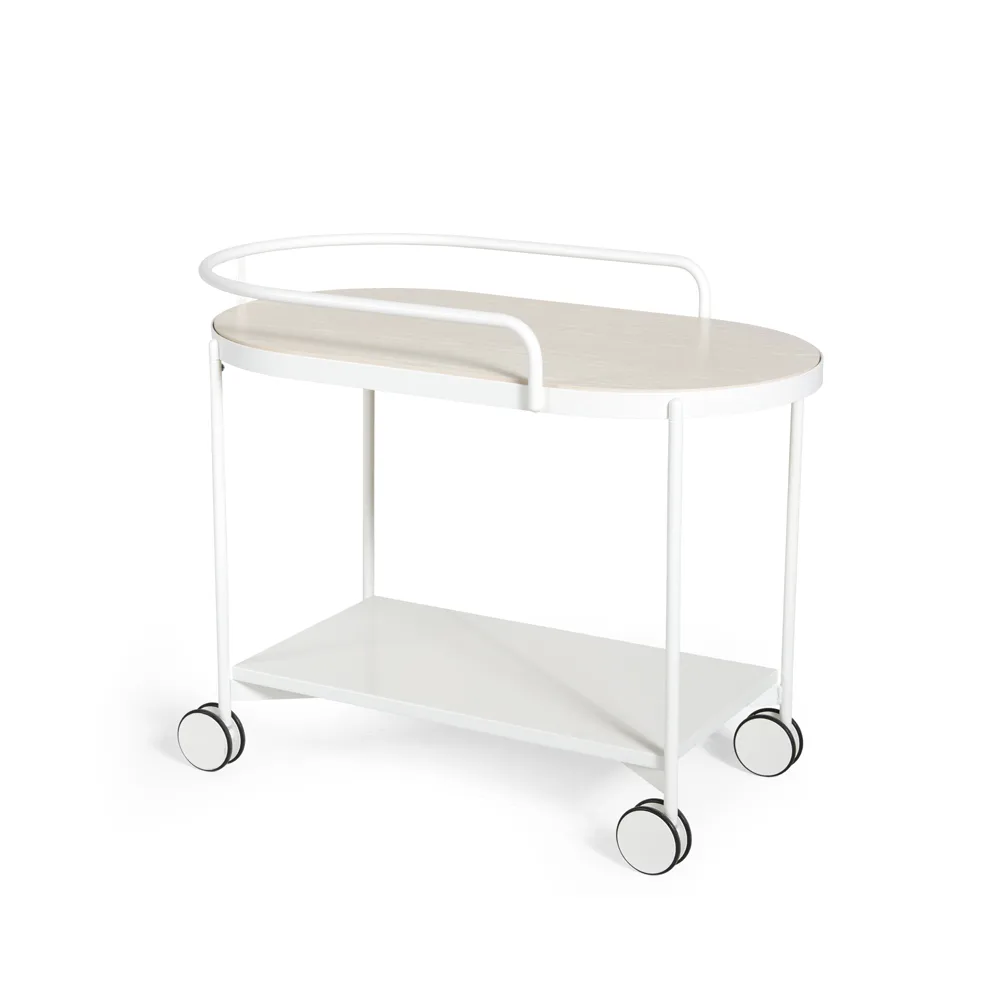 Chariot de service Lene, white, placage de frêne pigmenté blanc SMD Design