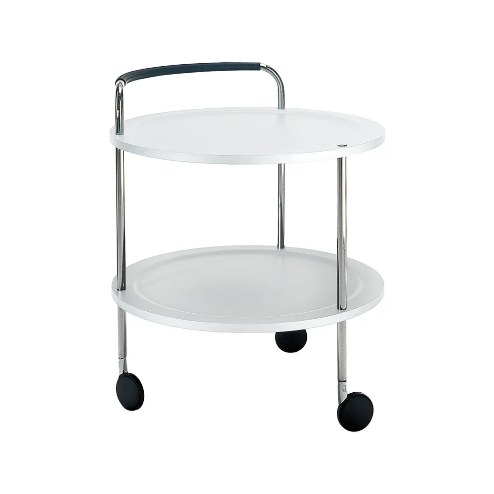 Chariot de service Trolley Round, blanc, structure chromée SMD Design